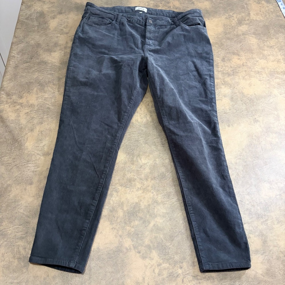 Pistola Corduroy Pants Womens 14W Gray Stretch Slim Straight Q67317CDY-DSK